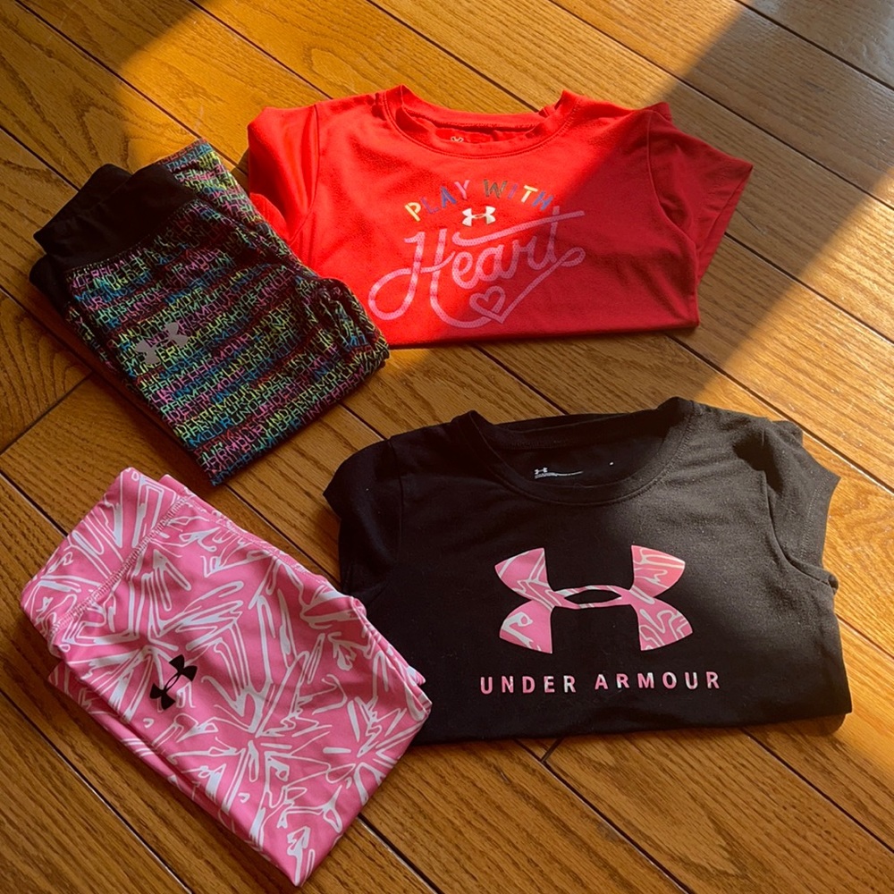 UNDER ARMOR MATCHING SHIRT AND LEGGING SETS